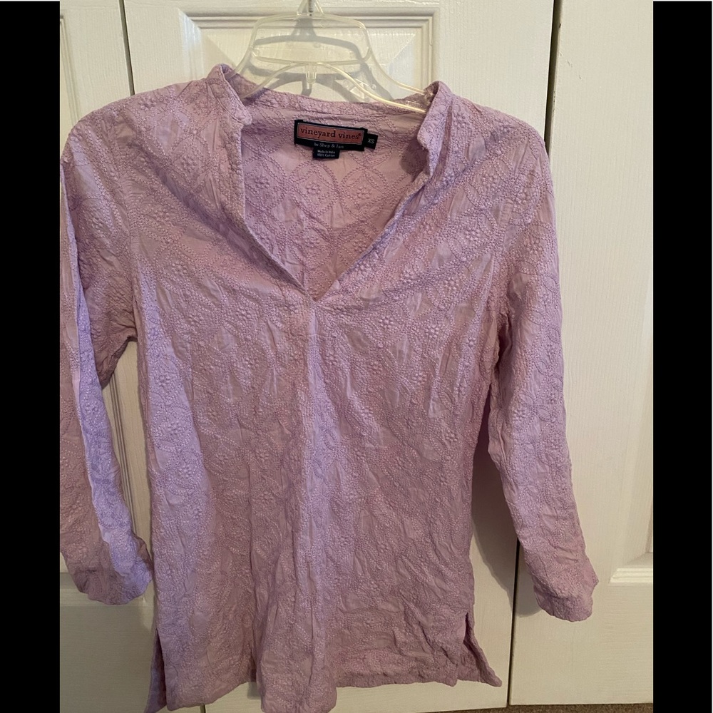 Vineyard Vines Embroidered Popover Blouse